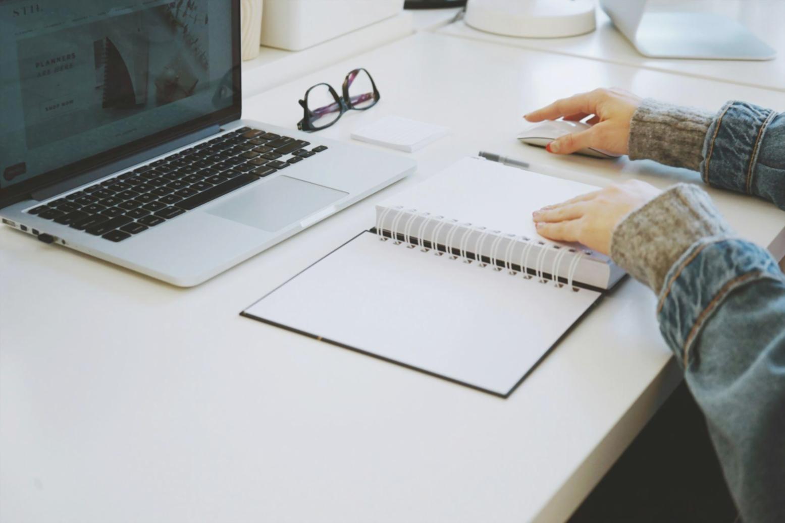 Person reviewing budget planning documents